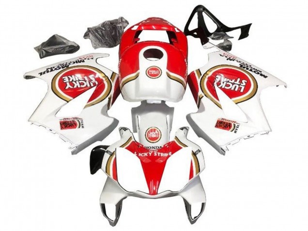 Descuento Carenados Moto Honda VFR 800 2002-2013 - Blanco Rojo Lucky Strike