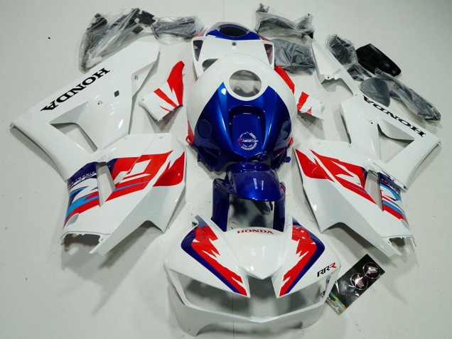 Descuento Carenados Moto Honda CBR600RR 2013-2023 - Blanco Rojo Azul Fireblade