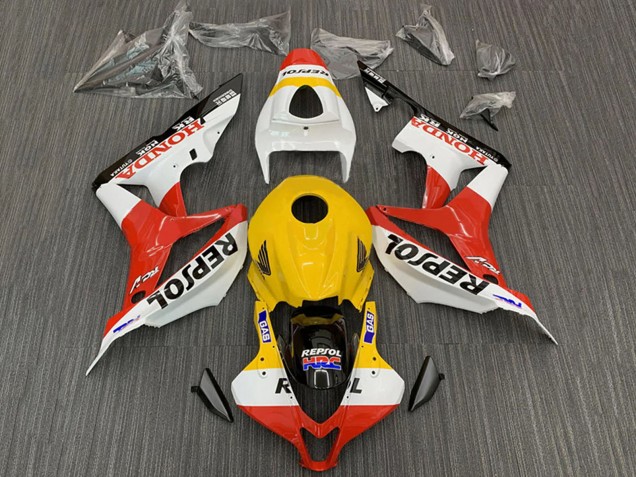 Descuento Carenados Moto Honda CBR600RR 2007-2008 - Amarillo Blanco Rojo Negro Brillante Repsol HRC