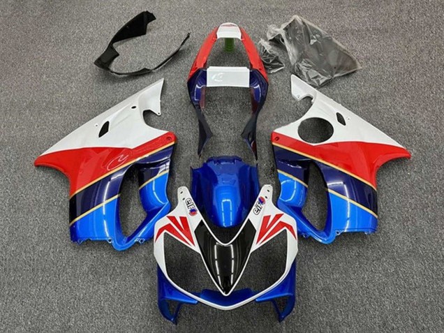 Descuento Carenados Moto Honda CBR600 F4i 2001-2003 - Blanco Rojo Azul Azul Oscuro