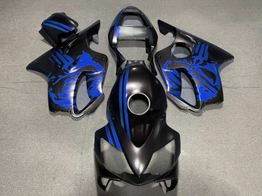 Descuento Carenados Moto Honda CBR600 F4i 2001-2003 - Azul Negro Mate Cráneo