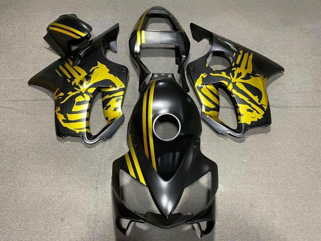 Descuento Carenados Moto Honda CBR600 F4i 2001-2003 - Oro Negro Mate Cráneo