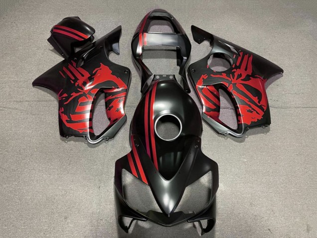 Descuento Carenados Moto Honda CBR600 F4i 2001-2003 - Rojo Negro Mate Cráneo