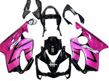 Descuento Carenado Moto Honda CBR600 F4i 2001-2003 - Rosa Negro Brillante Raya
