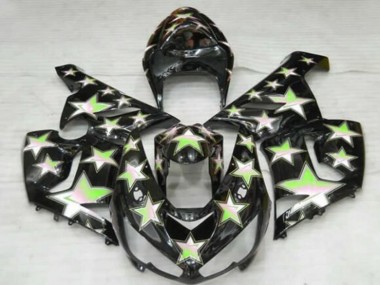 Descuento Carenados Moto Kawasaki ZX6R 2005-2006 - Negro Verde Estrella