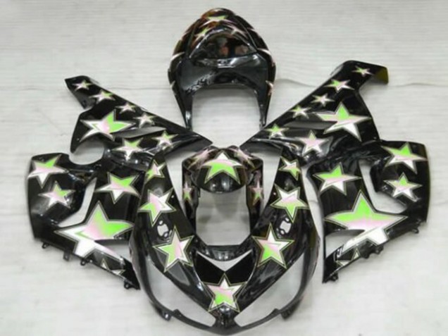 Descuento Carenados Moto Kawasaki ZX6R 2005-2006 - Negro Verde Estrella