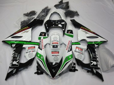 Descuento Carenados Moto Kawasaki ZX6R 2005-2006 - Blanco Negro Verde Rojo Rizoma Playboy