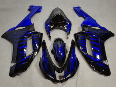 Descuento Carenados Moto Kawasaki ZX6R 2007-2008 - Negro Azul Llama