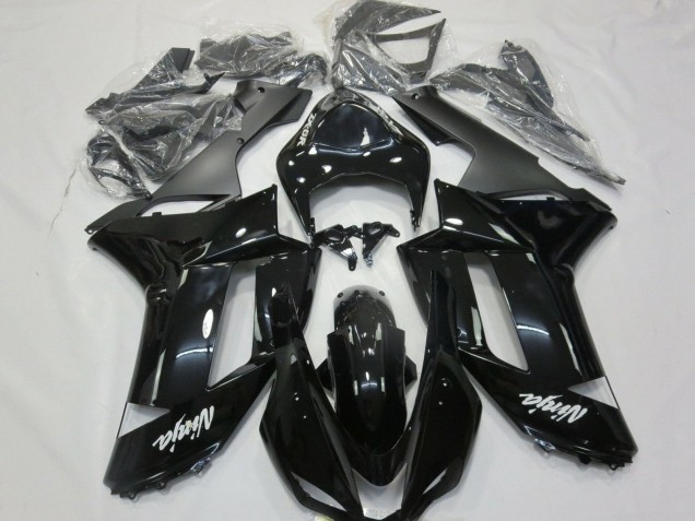 Descuento Carenados Moto Kawasaki ZX6R 2007-2008 - Negro Brillante Negro Mate Blanco Calcomanías