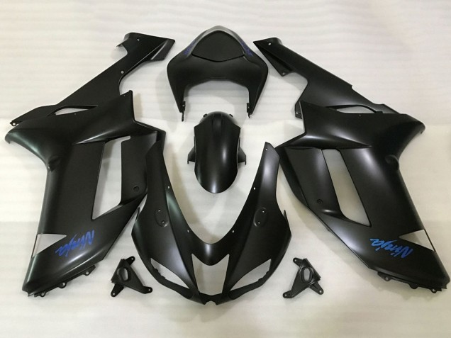 Descuento Carenados Moto Kawasaki ZX6R 2007-2008 - Negro Mate Azul Ninja