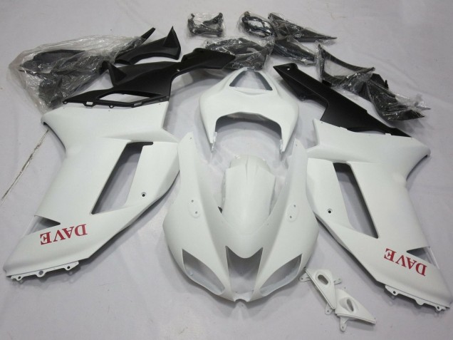 Descuento Carenados Moto Kawasaki ZX6R 2007-2008 - Blanco Mate Rojo