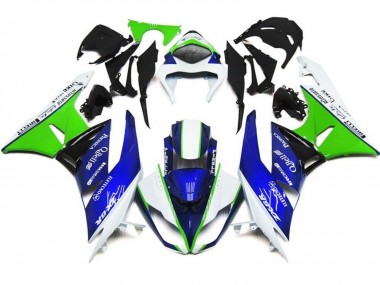 Descuento Carenados Moto Kawasaki ZX6R 2007-2008 - Blanco Azul Verde Negro