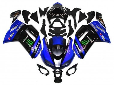 Descuento Carenados Moto Kawasaki ZX6R 2007-2008 - Azul Negro Verde Monstruo