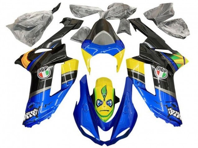 Descuento Carenados Moto Kawasaki ZX6R 2007-2008 - Azul Negro Amarillo Tiburón