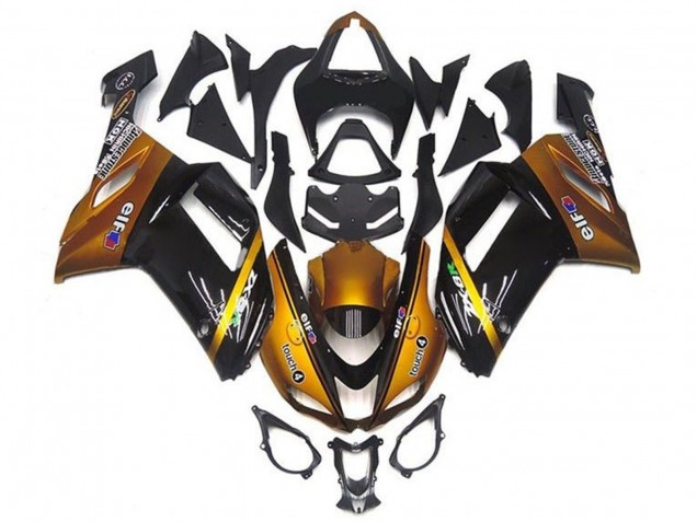 Descuento Carenados Moto Kawasaki ZX6R 2007-2008 - Oro Negro Elf