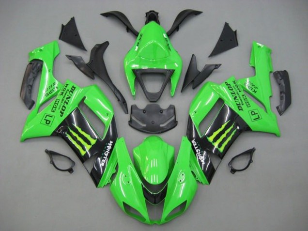 Descuento Carenados Moto Kawasaki ZX6R 2007-2008 - Verde Negro Monstruo Energy