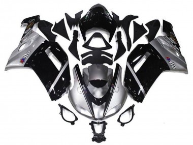 Descuento Carenados Moto Kawasaki ZX6R 2007-2008 - Plata Negro Elf