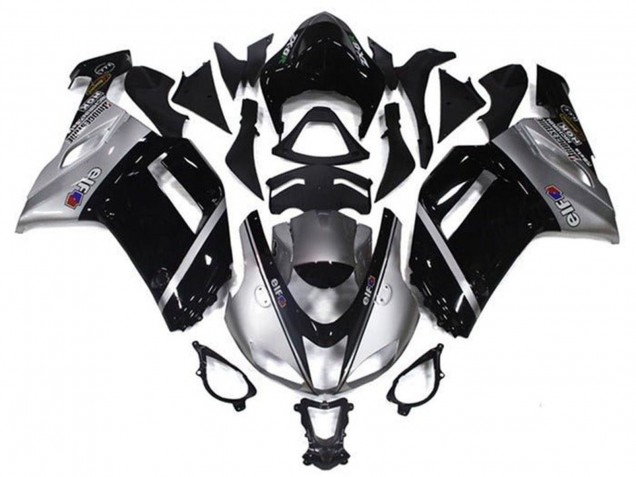 Descuento Carenados Moto Kawasaki ZX6R 2007-2008 - Plata Negro Elf
