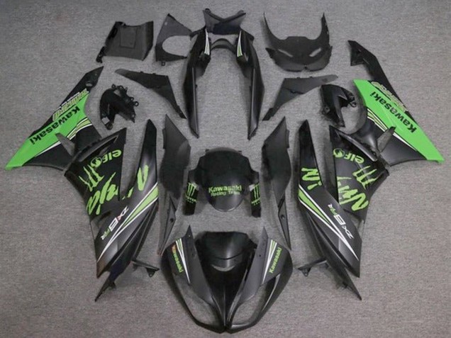 Descuento Carenados Moto Kawasaki ZX6R 2009-2012 - Negro Mate Verde Monstruo