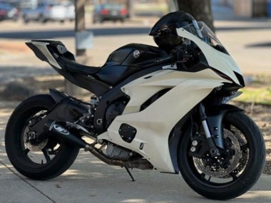 Descuento Carenados Moto Kawasaki ZX6R 2013-2018 - Crema Blanco Negro Mate