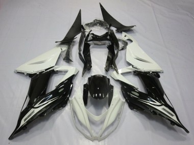 Descuento Carenados Moto Kawasaki ZX6R 2013-2018 - Blanco Perla Negro Brillante