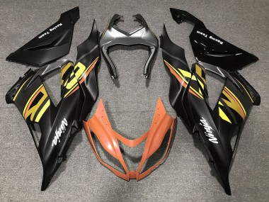 Descuento Carenados Moto Kawasaki ZX6R 2013-2018 - Negro Mate Naranja Oro