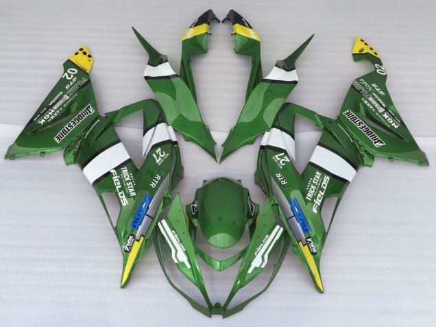 Descuento Carenados Moto Kawasaki ZX6R 2013-2018 - Verde Amarillo Azul Blanco