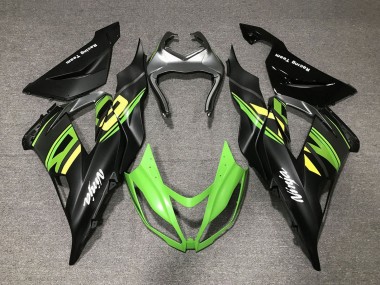 Descuento Carenados Moto Kawasaki ZX6R 2013-2018 - Negro Mate Verde Amarillo