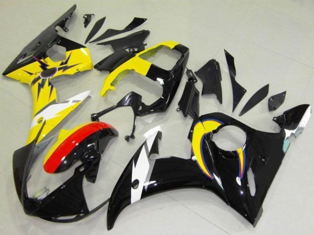 Descuento Carenados Moto Yamaha YZF R6 2003-2004 - Amarillo Rojo Negro Brillante