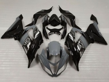 Descuento Carenados Moto Kawasaki ZX6R 2013-2018 - Nardo Gris Negro Brillante
