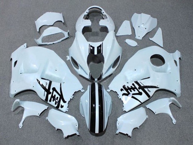 Descuento Carenados Moto Suzuki GSXR 1300 Hayabusa 1996-2007 - Blanco Negro Raya