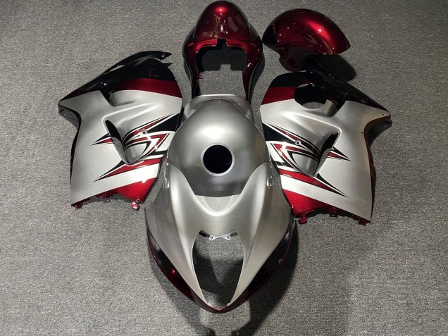 Descuento Carenados Moto Suzuki GSXR 1300 Hayabusa 1996-2007 - Plata Rojo Caramelo