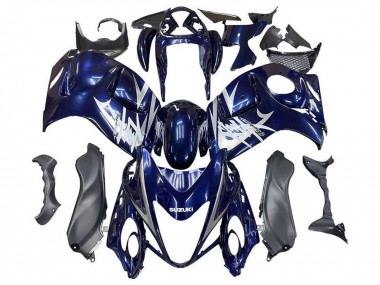 Descuento Carenados Moto Suzuki GSXR 1300 Hayabusa 2008-2020 - Azul Oscuro Plata Blanco