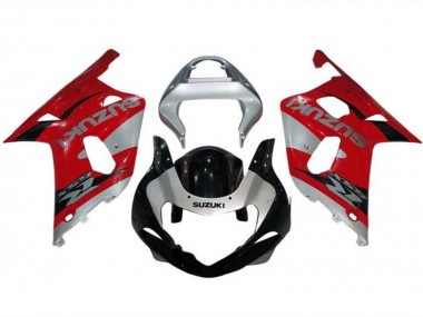 Descuento Carenados Moto Suzuki GSXR1000 2000-2002 - Plata Rojo Negro