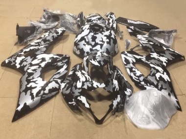 Descuento Carenados Moto Suzuki GSXR1000 2000-2002 - Negro Blanco Gris Camouflage