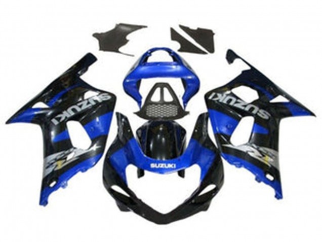 Descuento Carenados Moto Suzuki GSXR1000 2000-2002 - Azul Negro Brillante Chrome