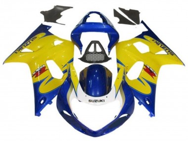 Descuento Carenados Moto Suzuki GSXR1000 2000-2002 - Amarillo Azul Tribal