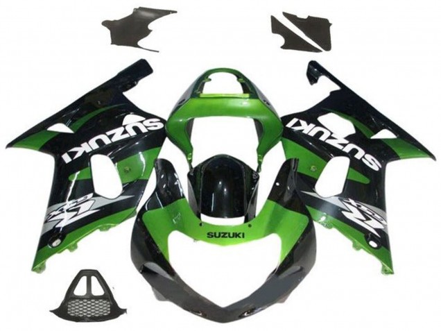 Descuento Carenados Moto Suzuki GSXR1000 2000-2002 - Verde Negro Brillante Gris Blanco
