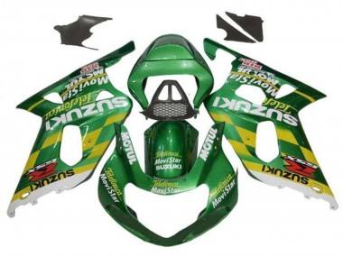 Descuento Carenados Moto Suzuki GSXR1000 2000-2002 - Verde Amarillo Blanco Motul