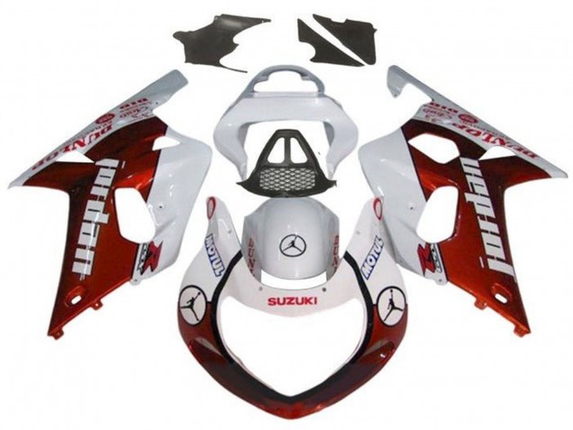Descuento Carenados Moto Suzuki GSXR1000 2000-2002 - Blanco Rojo Jordan