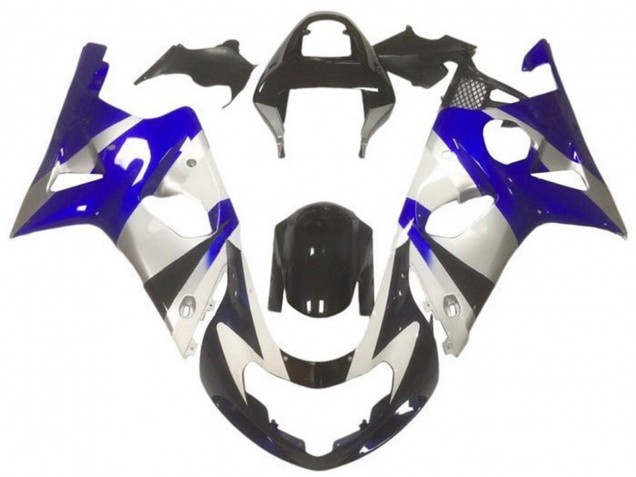 Descuento Carenados Moto Suzuki GSXR1000 2000-2002 - Plata Azul Negro Brillante