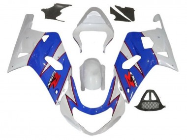 Descuento Carenados Moto Suzuki GSXR1000 2000-2002 - Blanco Azul Rojo Pinstripe