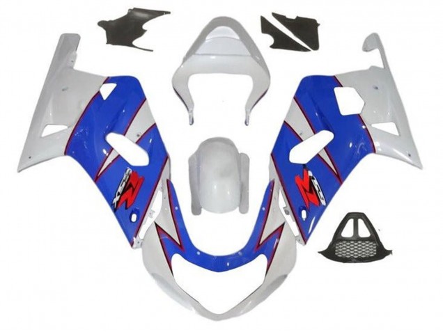 Descuento Carenados Moto Suzuki GSXR1000 2000-2002 - Blanco Azul Rojo Pinstripe