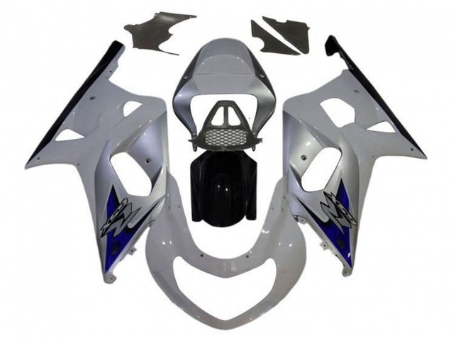 Descuento Carenados Moto Suzuki GSXR1000 2000-2002 - Blanco Plata Azul Negro