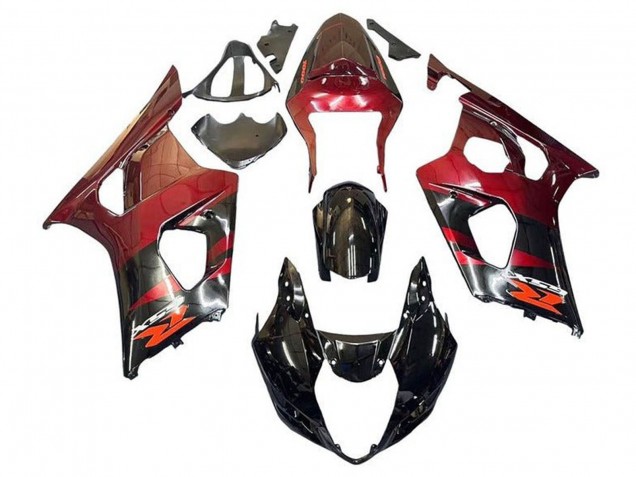 Descuento Carenados Moto Suzuki GSXR 1000 2003-2004 - Rojo Negro Brillante