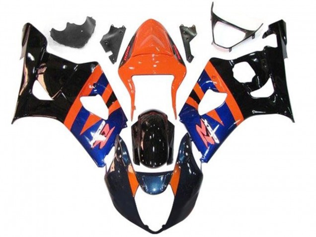 Descuento Carenados Moto Suzuki GSXR 1000 2003-2004 - Naranja Azul Negro Brillante
