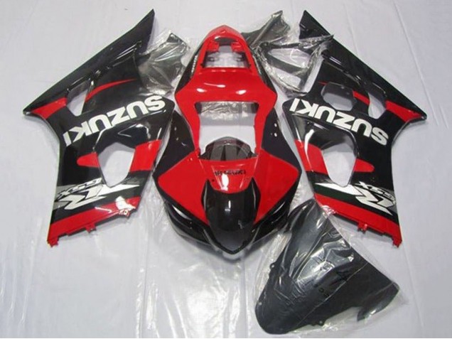 Descuento Carenados Moto Suzuki GSXR 1000 2003-2004 - Rojo Negro Plata