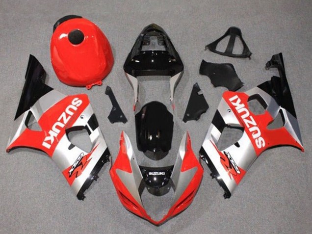 Descuento Carenados Moto Suzuki GSXR 1000 2003-2004 - Rojo Plata Negro