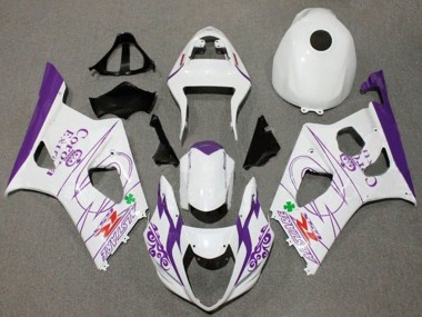 Descuento Carenados Moto Suzuki GSXR 1000 2003-2004 - Blanco Púrpura Corona Alstare