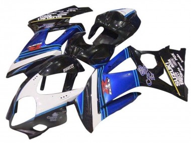 Descuento Carenados Moto Suzuki GSXR 1000 2005-2006 - Negro Brillante Azul Blanco Corona